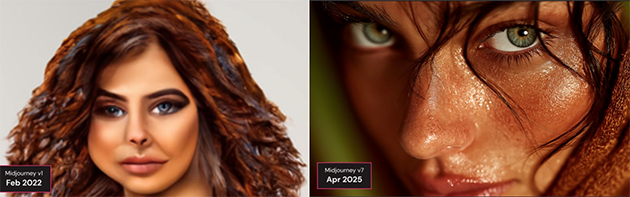 Midjourney three-year improvement image
